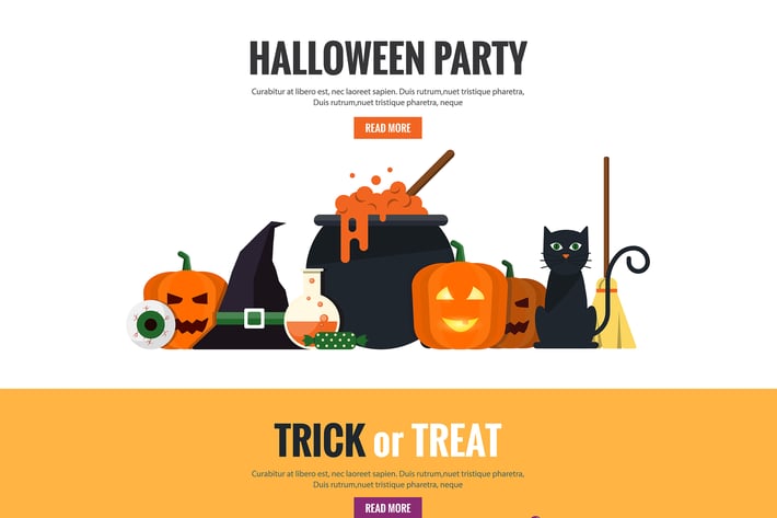 Halloween flat designed Banners 
