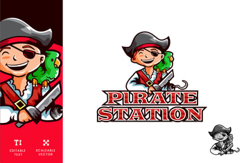  Pirate Station Playground Logo Illustration