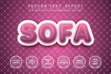 Soft sofa - editable text effect, font style