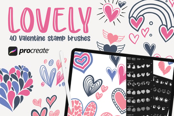Lovely - 40 Stamp Brush Procreate