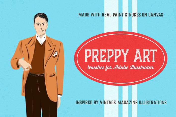Preppy Art Brushes for Adobe Illustrator
