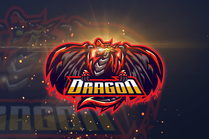 Dragon - AI and PSD eSport Logo Template