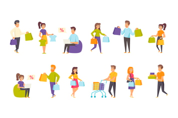 Shoppers Peopel Character Situation