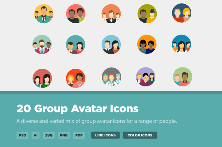 20 Group Avatar Icons
