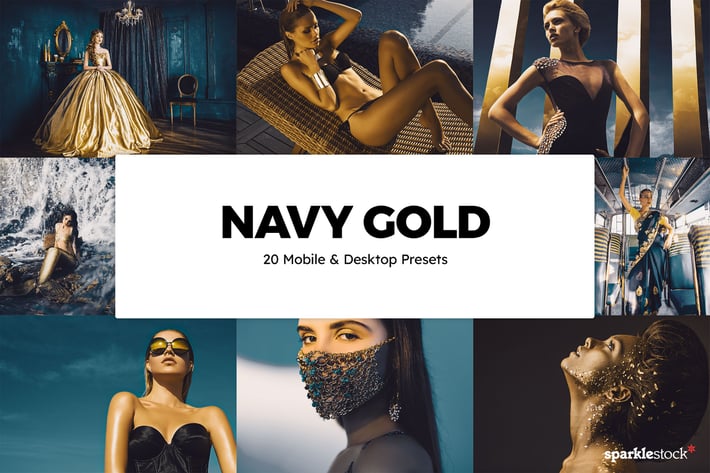 20 Navy Gold Lightroom Presets & LUTs