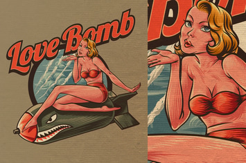 Retro Vintage Pin Up Girl Logo