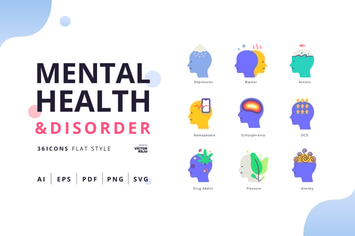 Mental Health&Disorder Flat Style Pack