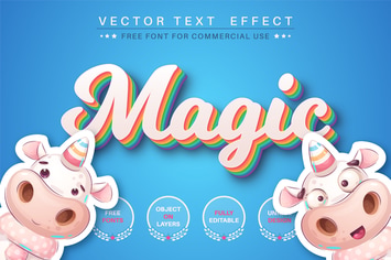 Magic unicorn - editable text effect, font style
