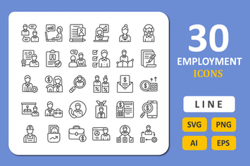 30 Employment Icons - Line