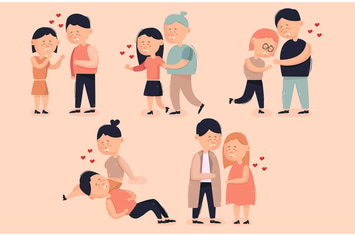 Couple in Love Cartoon Bundle Illustration