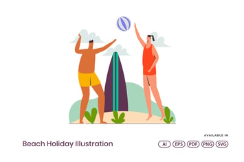 Holiday Beach Illustration