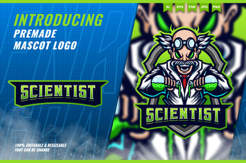 Mad Scientist - Mascot Esport Logo Template