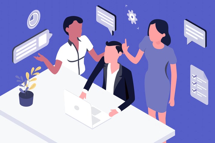 Team Work Isometric Illustration