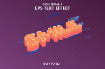 Smile -  Editable 3D Text Effect EPS 