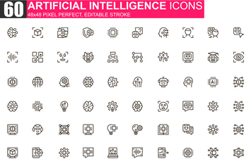 Artificial Intelligence Thin Line Icons Pack