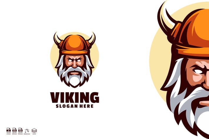 Viking Mascot Logo template