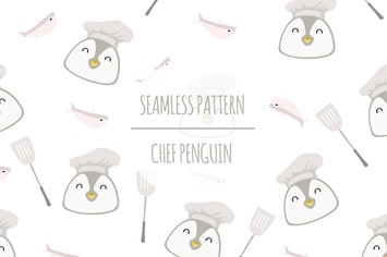 Chef Penguin – Seamless Pattern