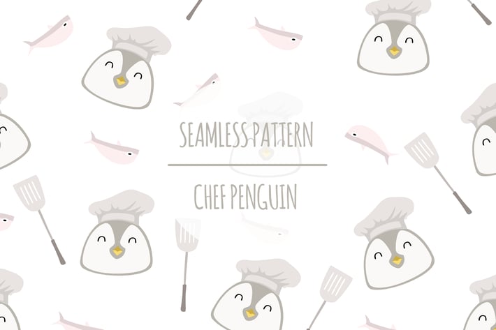 Chef Penguin – Seamless Pattern