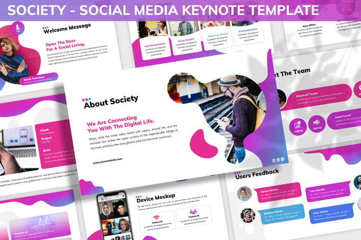 Society - Social Media Keynote Template