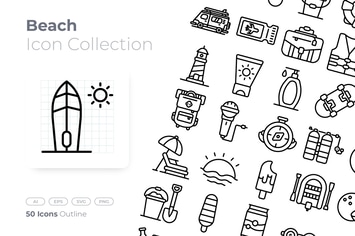 Beach Outline Icon