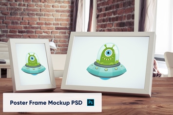 Poster Frames in luxury interior - Mockup PSD