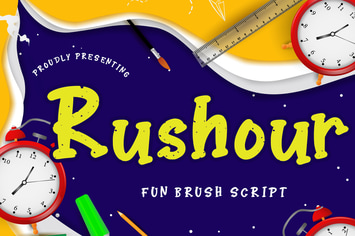 Rushour Fun Brush Advertisement Font