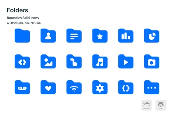 Folders and Files Roundies Solid Glyph Icons