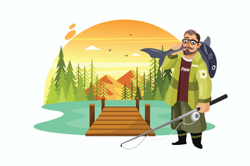 Fisherman Vector Illustration