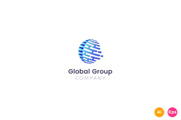Global Group Company Business Logo Template