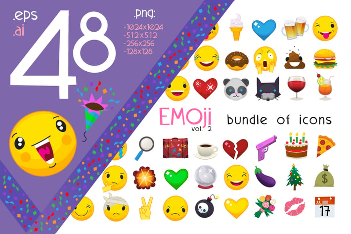 Most commonly used emoticons.