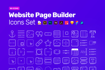 Website Page Builder Icon Pack – 80 Vector Icons