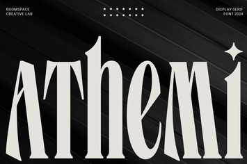 Athemi - Elegant Condensed Serif Logo Font