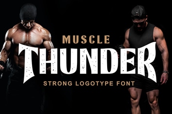 Muscle Thunder Logotype Font