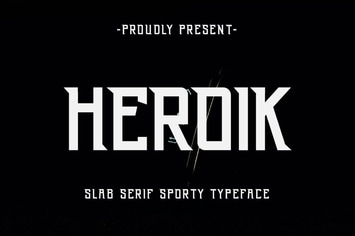Heroik – Modern Sporty Slab Serif Display Font