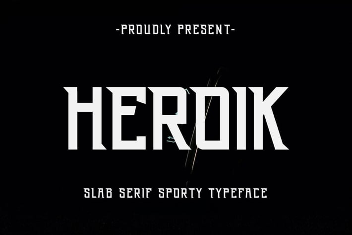 Heroik – Modern Sporty Slab Serif Display Font