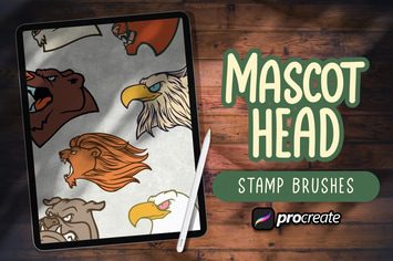 Mascot Head Stamp Brush Procreate