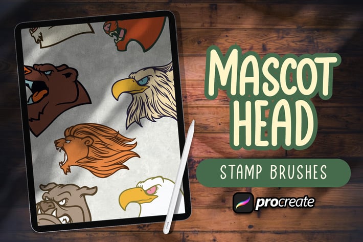 Mascot Head Stamp Brush Procreate
