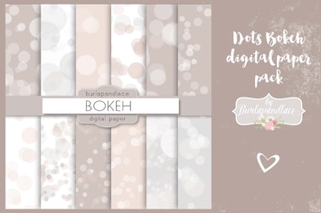Dots bokeh digital paper pack
