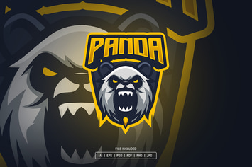 Panda esport logo template