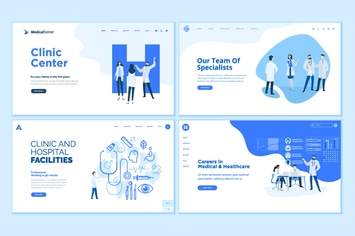 Set of Medical Web Page Design Templates 