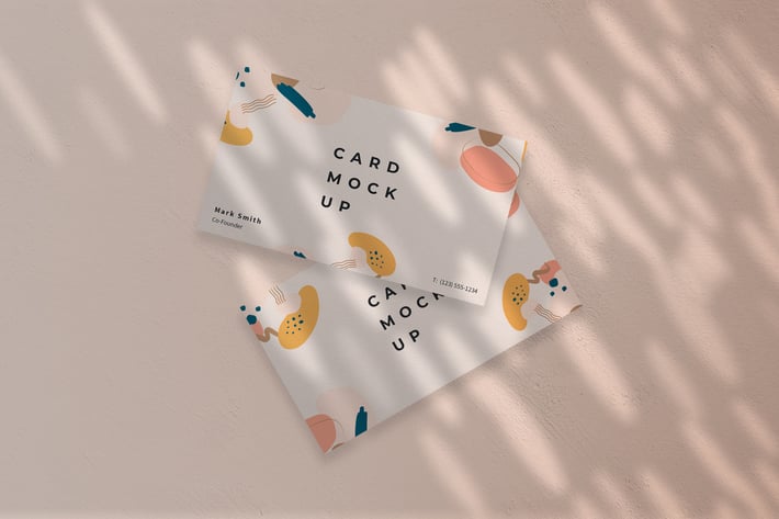 Business Card Mockup with Shadow Overlay Template