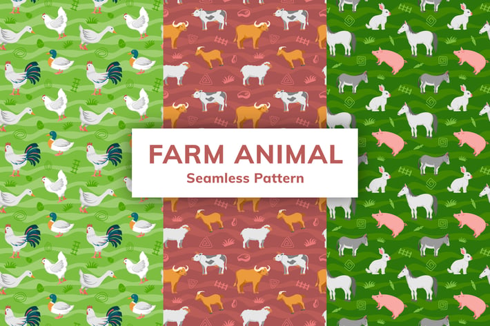 Farm Animal Seamless Pattern