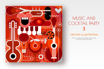 Musical Instruments and Cocktails vector artwork