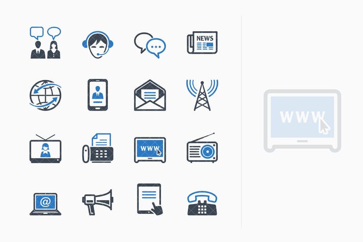 Communication Icons Set 2 - Blue Series