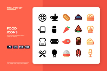 Food Icon - 5 styles