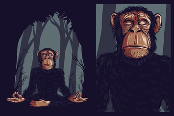 Yoga Chimpanzee Tshirt Graphic
