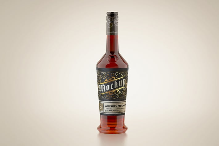 Colorfull Liquor Glass Bottle Mockup