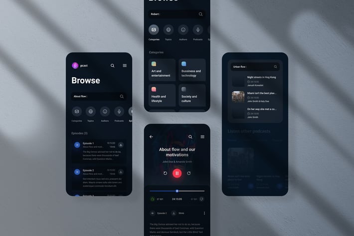 Application Screen Mockup PSD Template