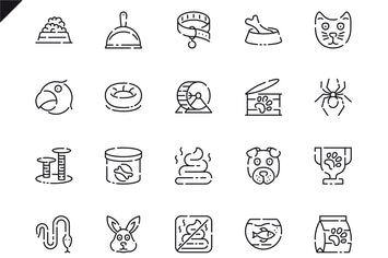 Simple Set Pen and Animal Line Icons