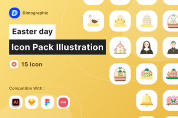 Easter Day Icon Pack Illustration